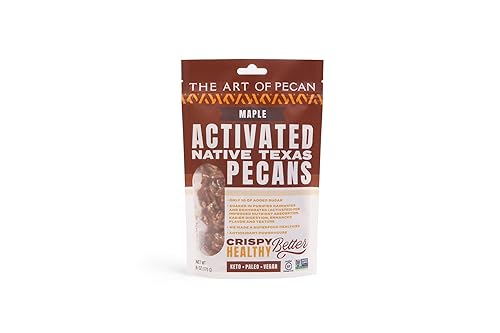 AOP Maple Activated Native Texas Pecans, naturally crunchy, soaked and