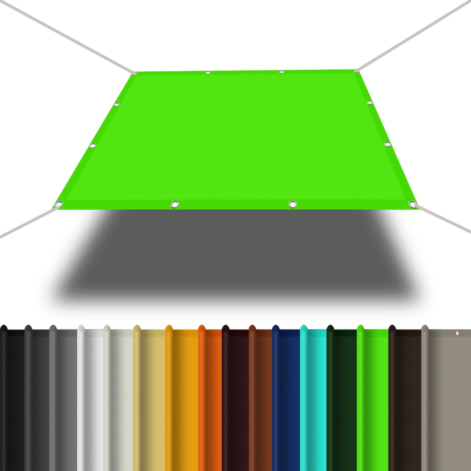 WQPMNYG Tender Green 3.5 x 6m Sun Shade for Balcony Backyard Deck Patio Fence Windproof Canvas Shade