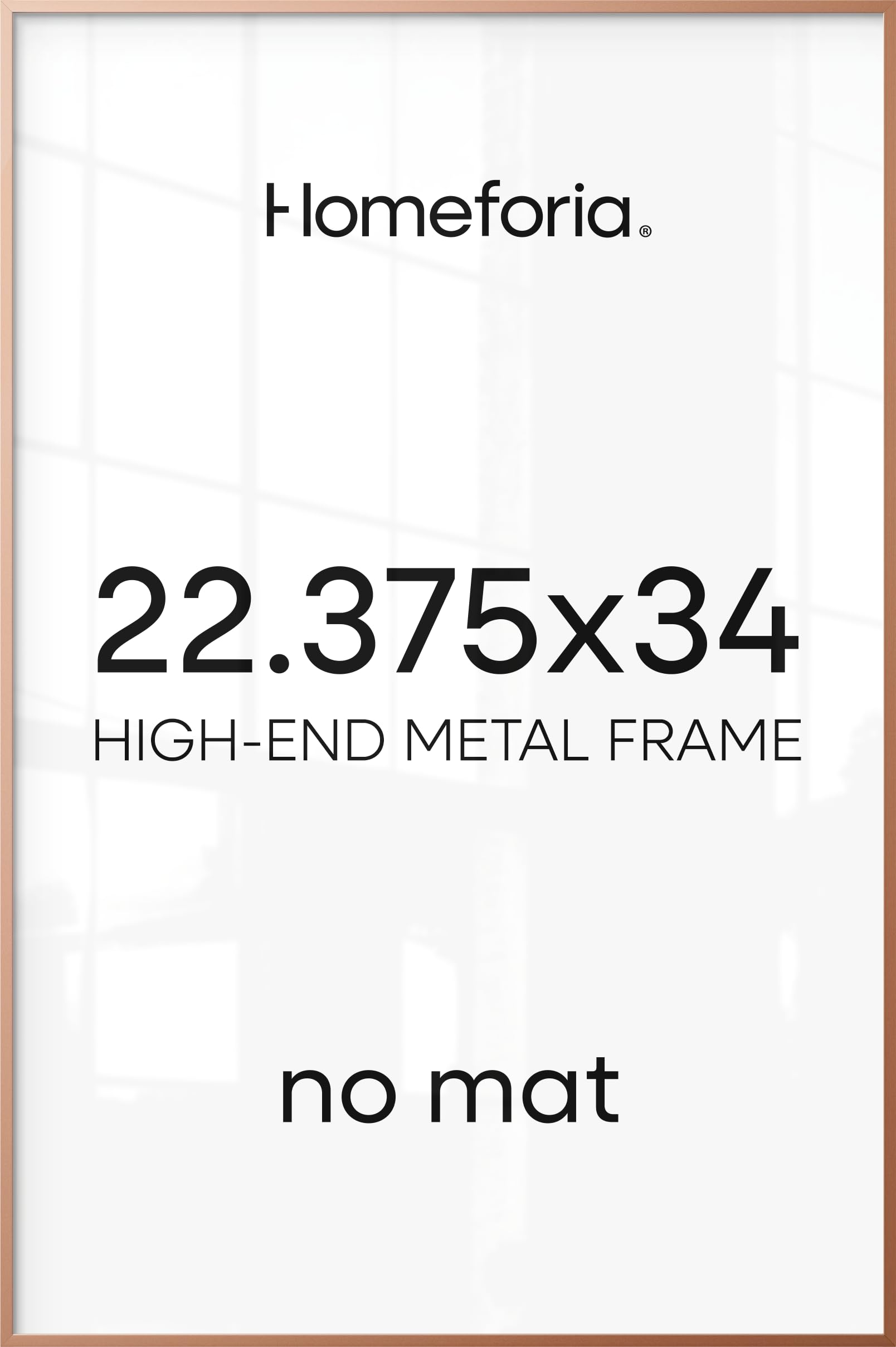 Homeforia 22.375x34 Rose Gold Puzzle Frame, High End Metal 22.375 x 34 Picture Frames without Mat, 34x22.375 Poster Frames for Wall, 22.375 by 34 Puzzle Photo Frame, Tempered Glass, Wall Kit, Set of 1