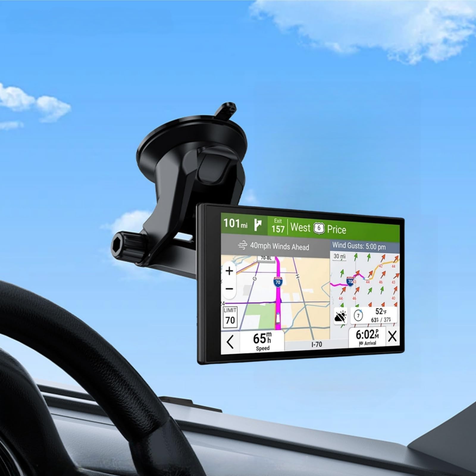 Saugnapfhalterung für Garmin, Auto Navi Windschutzscheibe Halterung GPS für Garmin Nuvi Drive 52 Drivesmart 66 76 Driveassist Driveluxe Dezl Camper 890 785 780