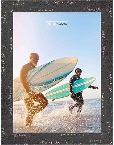 Miniatura 5 de Poster Palooza Marco de fotos de madera negra Shabby ChicFarmhouse de 5 x 10 pulgadas, acrílico UV, respaldo de tablero de espuma y accesorios para