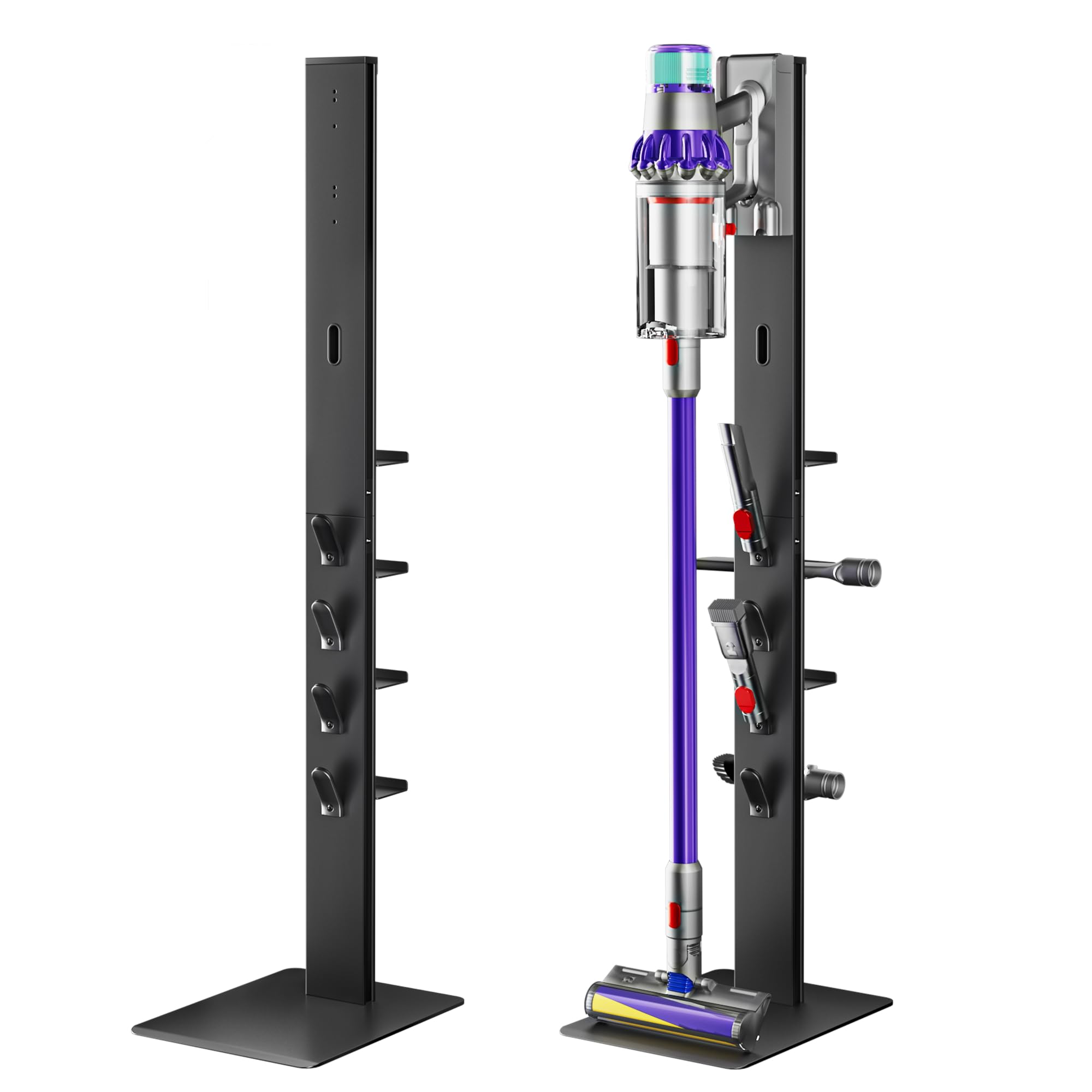 PEGZONE Ständer für Dyson Akkusauger mit 4 Haken und 4 Ablagen，Kompatibel für Dyson Gen5, V15, V12, V11, V10, V8, V7 and V6 Series, Kein Bohren, Kann Staubsauger und Alle Zubehörteile Speichern