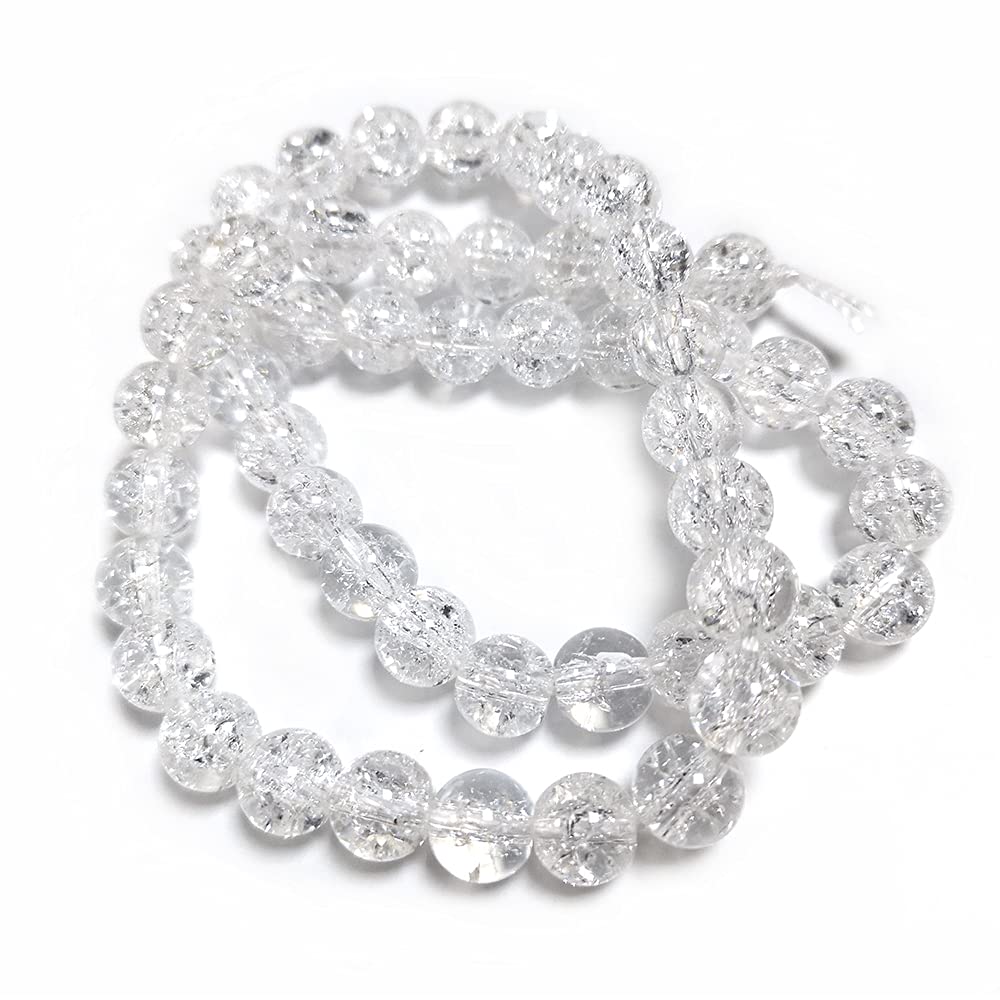 Strand Of 45+ Clear Rock Crystal Quartz 8mm Plain Round Beads - (GS11044-1) - Charming Beads