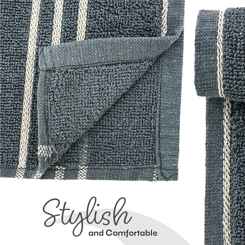 Image of Urbane Home Pack of 4 Soft Cotton Face Towels for Men & Women /Ladies | Easily Washable | Pocket Towels & Workout Gym Napkins for Men - Dark Grey