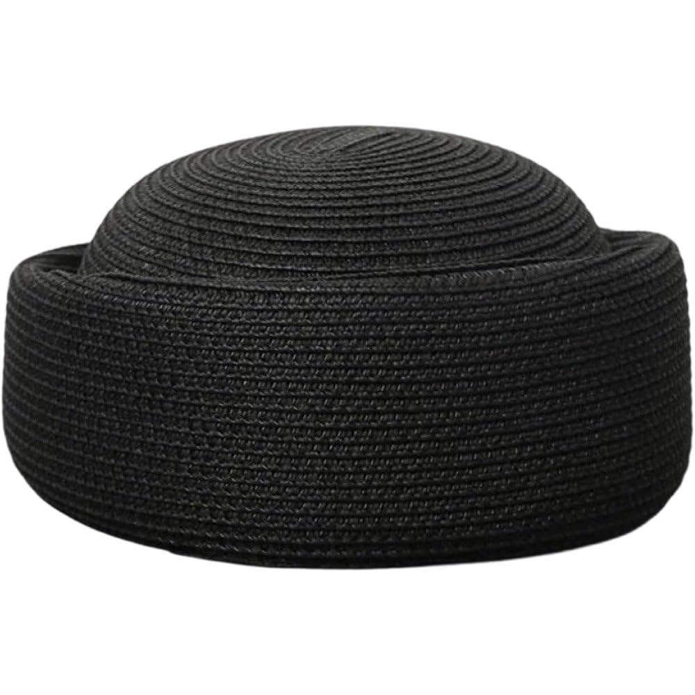Sslvya Straw Pillbox Hat Womens Summer Sun Hats Retro French Beret Artist Painter Cap Church Tea Party Hat for Women