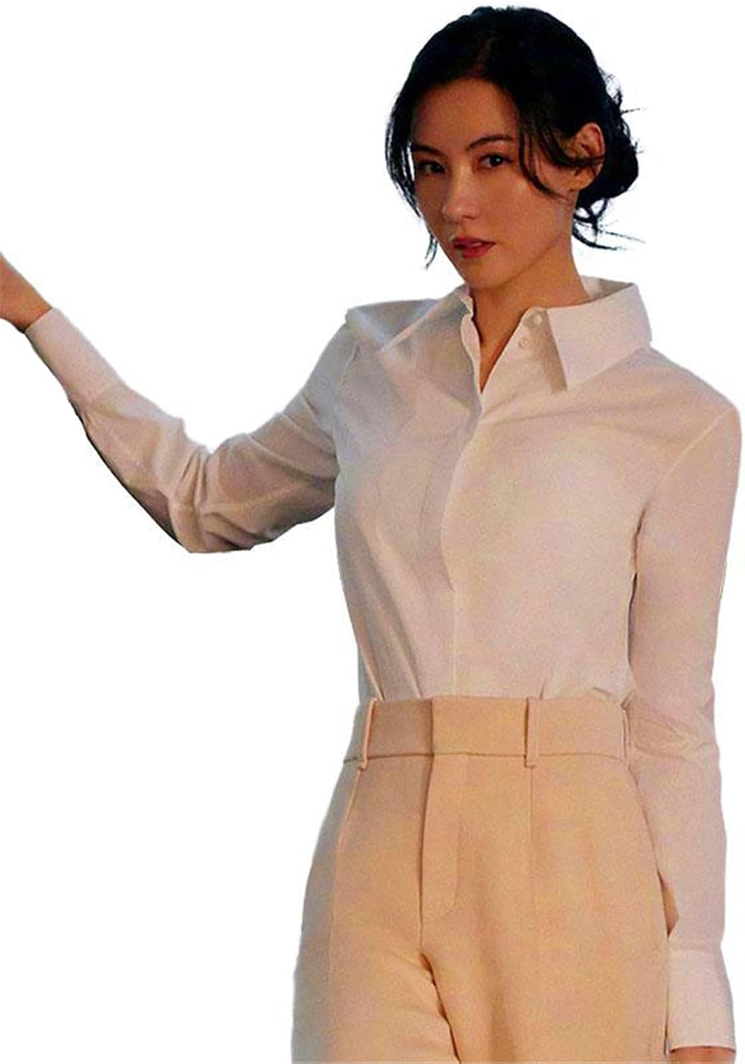 MAFSMJP Womens Boutton Down Shirt Long Sleeve Spring Autumn Loose Shirt for Lady