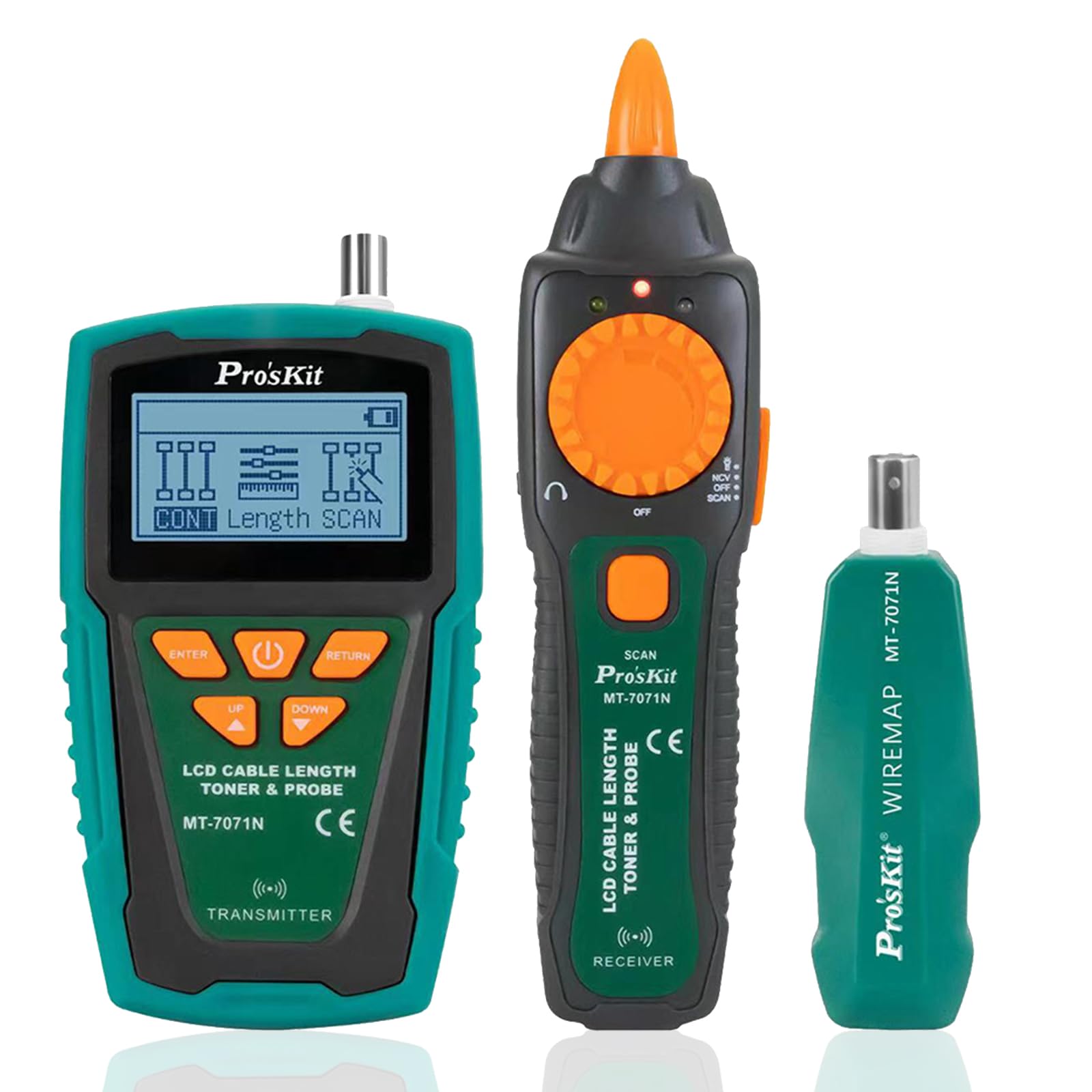 Pro'sKit Netzwerkkabel Tester MT-7071N, Netzwerk Kabel Tester- Cat5/6/7, Ethernet-Kabeltester, Netzwerktester Kabeltester Multifunktionaler LCD Wire Tracker