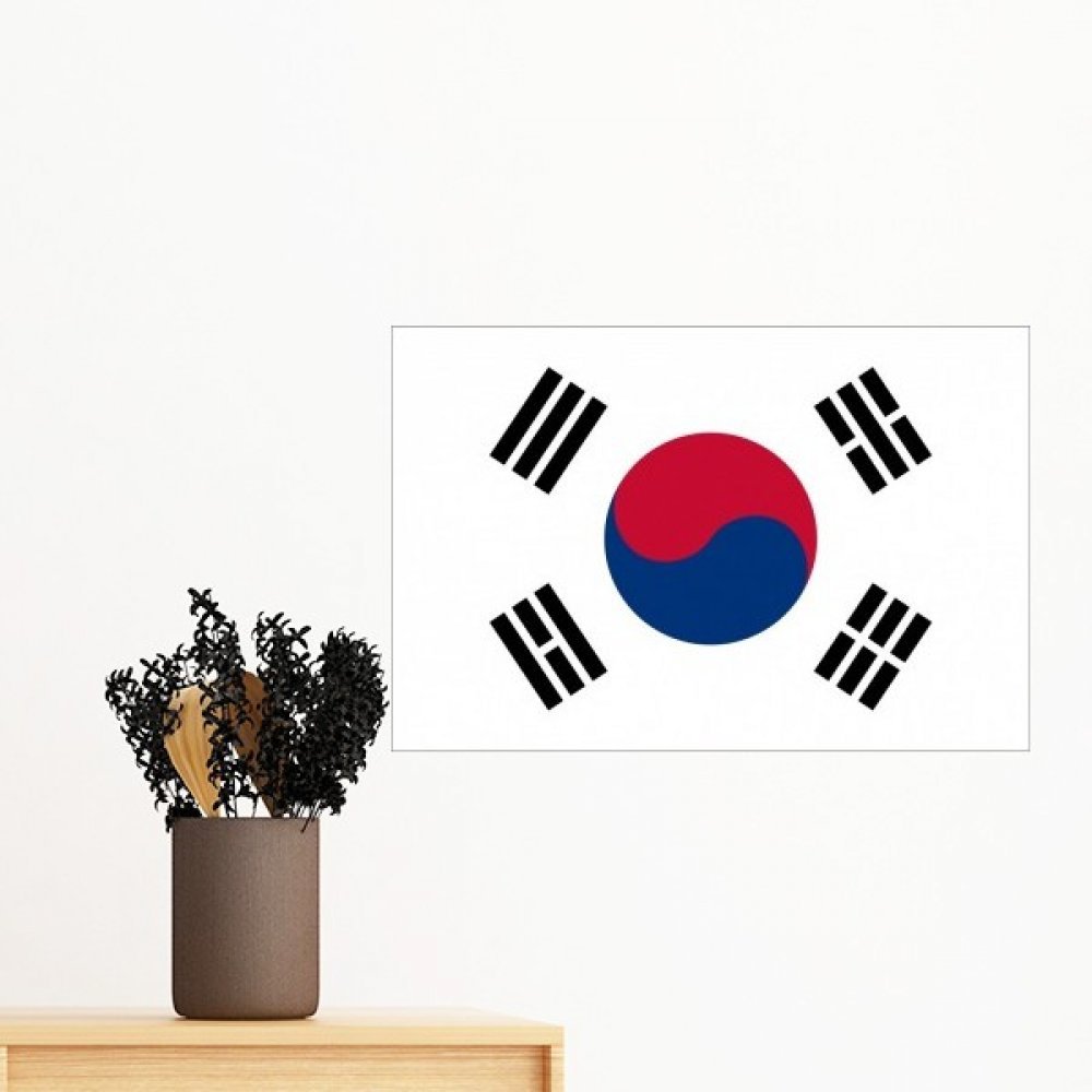Autocollant Corée du Sud drapeau Asie sticker mural DIY 30cm