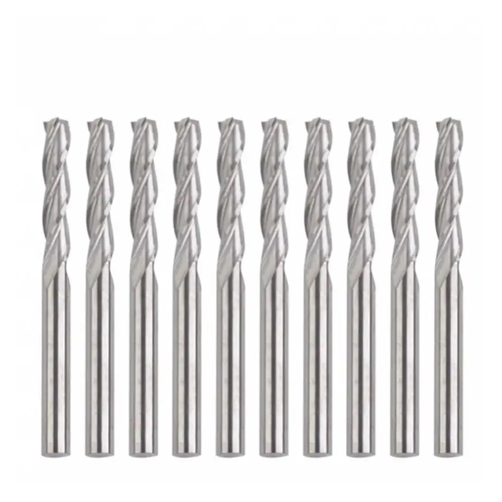 Fresadoras de acero de tungsteno, herramienta de fresado sin rebabas for máquinas herramientas de carpintería, simple/doble/tres filos, 10 Uds.(10pcs Three Edged)