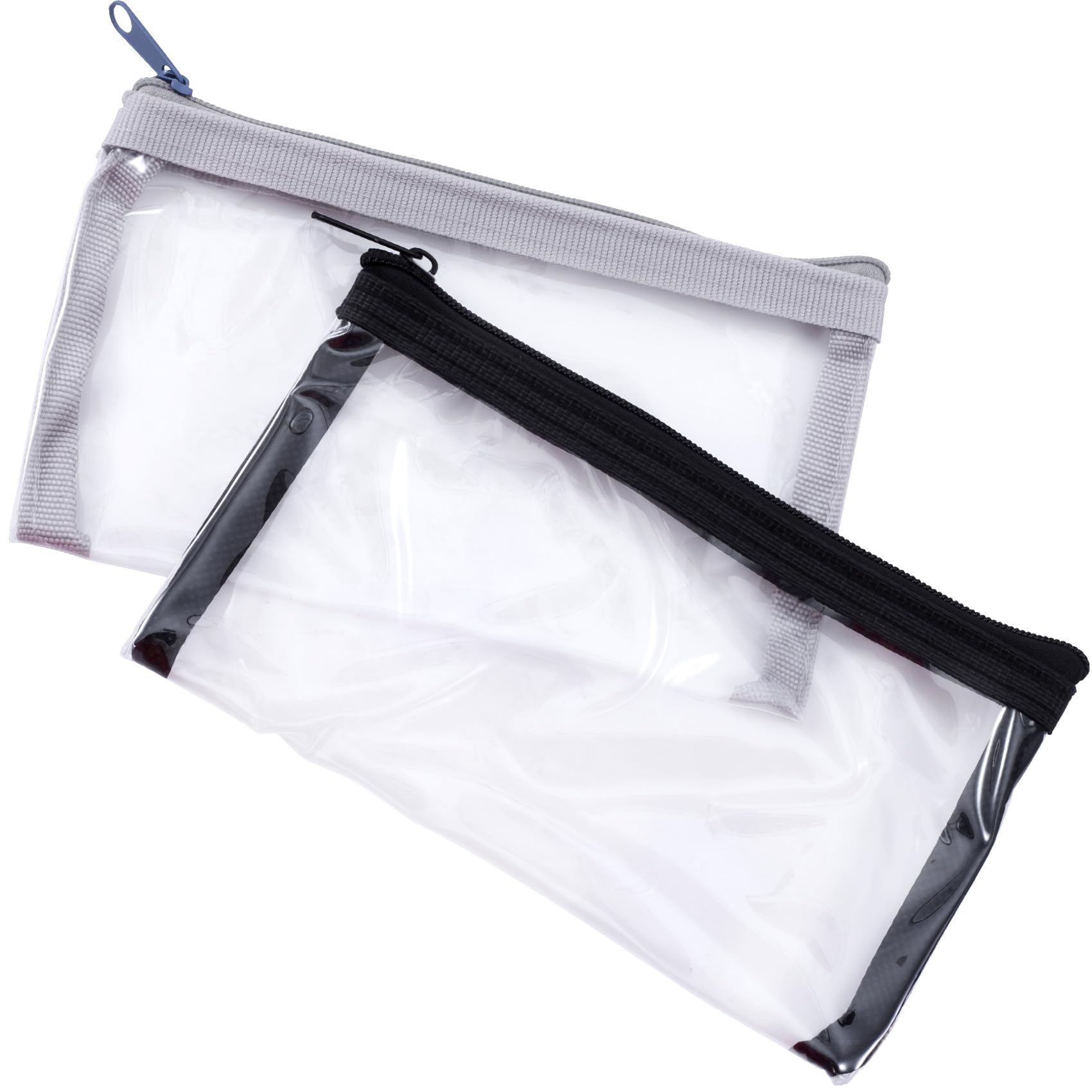 BEIQIYA 2pcs Mini Clear Zipper Makeup Pouches, Small TPU Portable Cosmetic Bags, 6.3x3.5in Waterproof Makeup Pouch Purse Organizers for Jewelry Travel