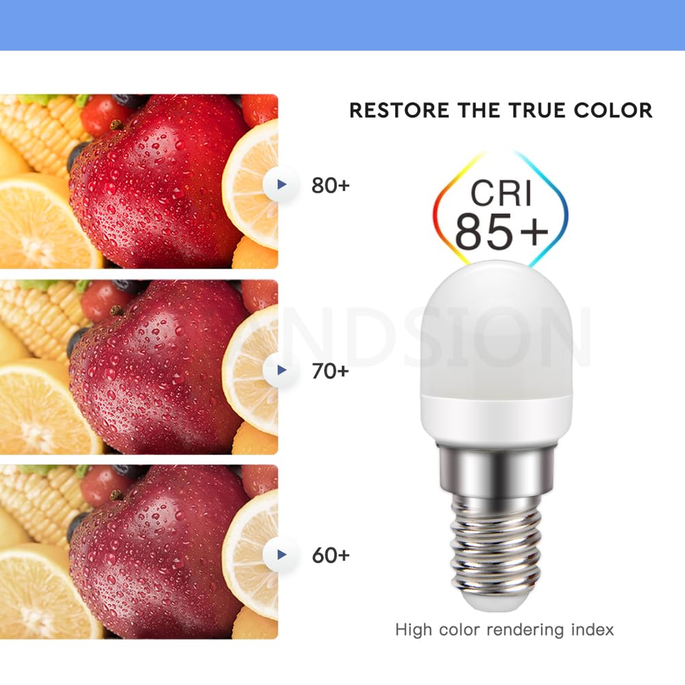 Ruiandsion Lampadina LED E14 SES 220V 2W 400LM, per cappa da cucina, forno e microonde, luce a 360°, non dimmerabile, 6000K bianco freddo, elevata luminosità, confezione da 10 pezzi