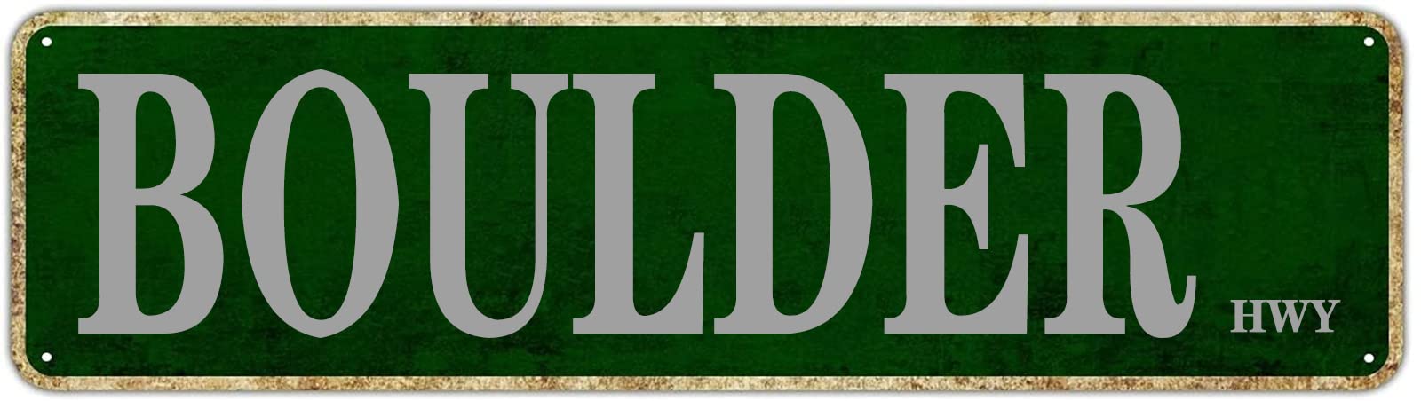 Boulder HWY St Retro Tin Signs Plaque Aluminum Metal Sign Quotes Home Bedroom Kitchen Restaurants Wall Aluminum Gift Yard Coffee Decor 4x16 Inch