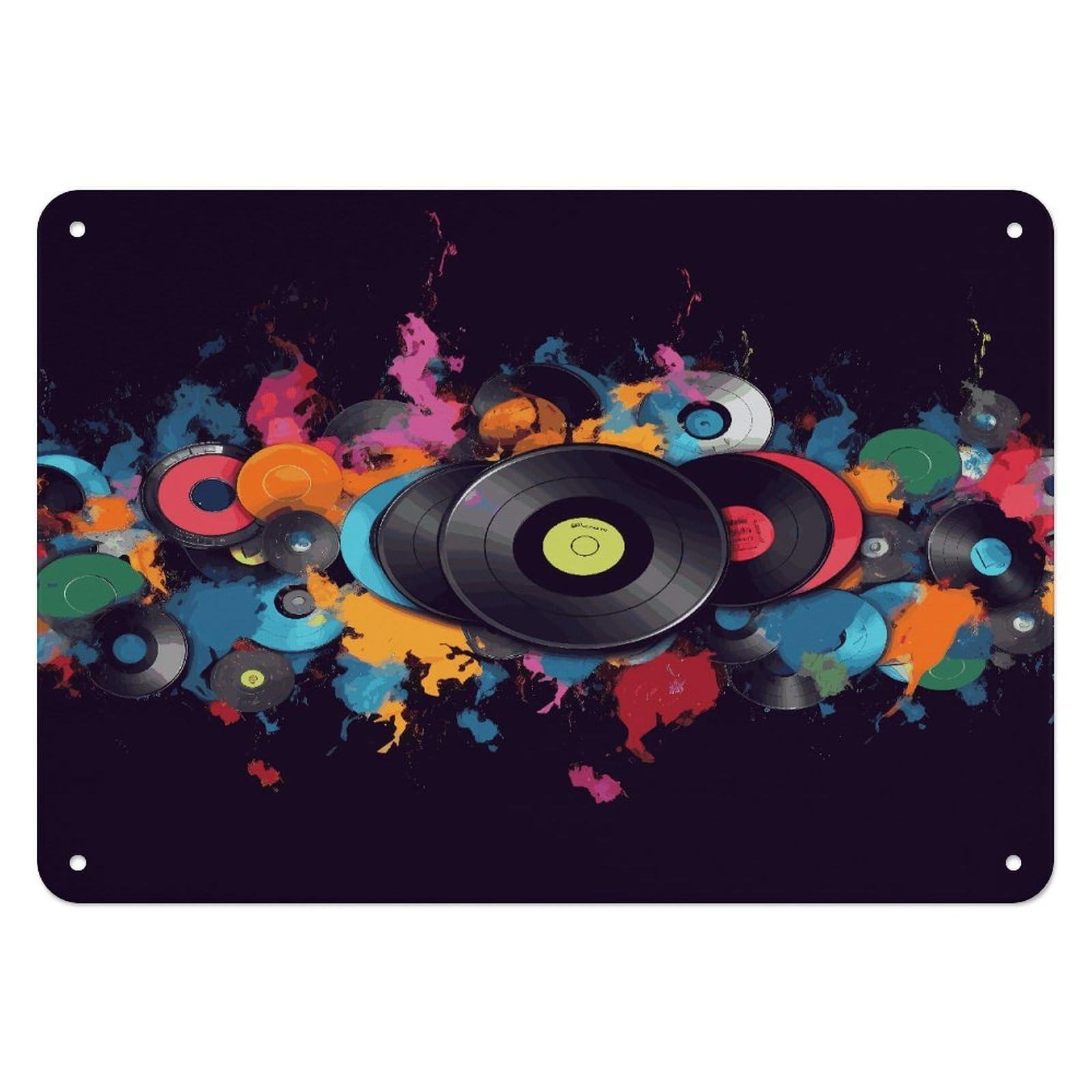 Fekiloot Style Multicolor Music Wall Decor Iron Painting Metal Sign