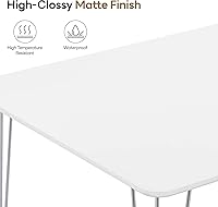 Vista 5 de ivinta Small White Dining Table for 4, 47.5" Modern Rectangular Kitchen Table with Metal Legs for Dining Room Living Room, Lilac (White)