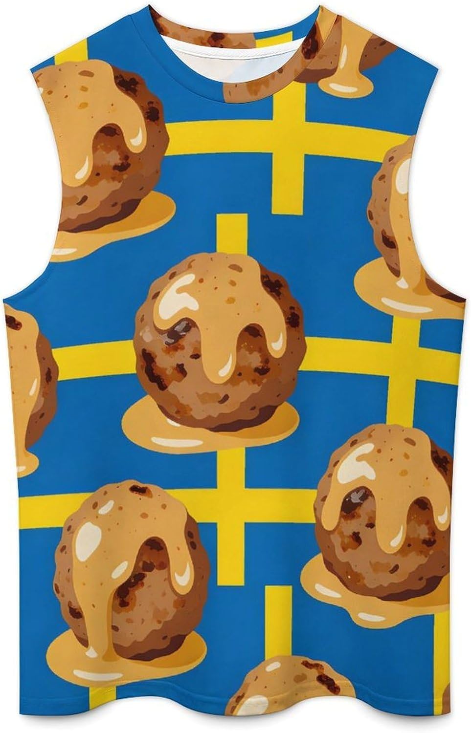 Danish Meatball Denmark Flag Men's Sleeveless Shirt Small