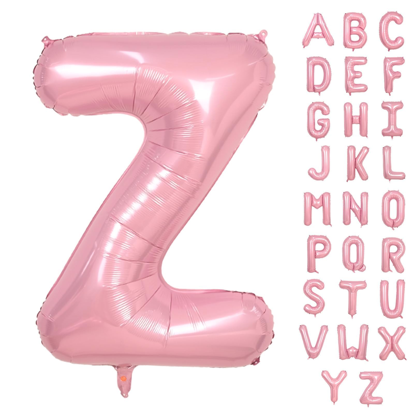 Biapian 40 Inch Pink Letter Balloons, Giant Light Pink Letter Z Balloon, Single Alphabet Balloon, Pastel Pink Foil Mylar Name Balloons for Girls Women