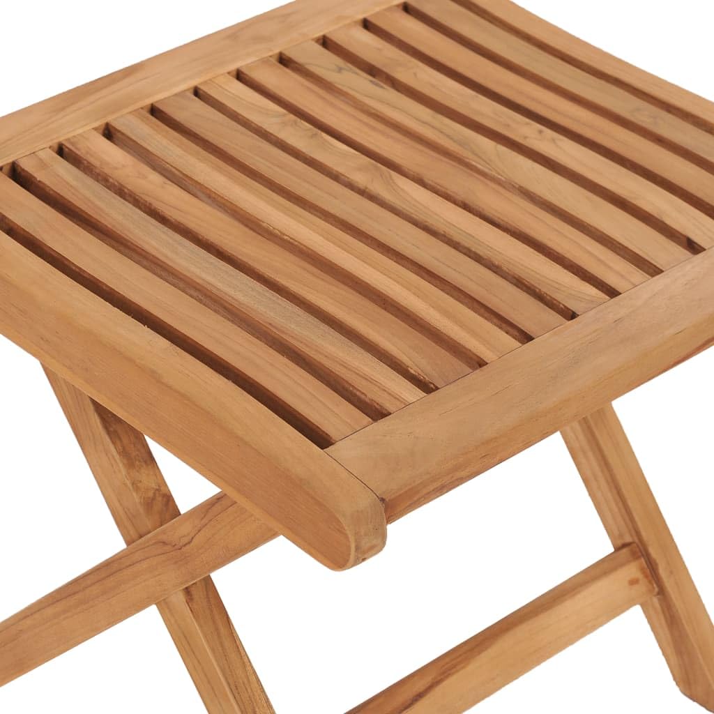 vidaXL Teak Massiv Fußhocker Klappbar Gartenhocker Beistelltisch Klapphocker Sitzhocker Hocker Holzhocker Gartenmöbel 46,5x49x41,5cm
