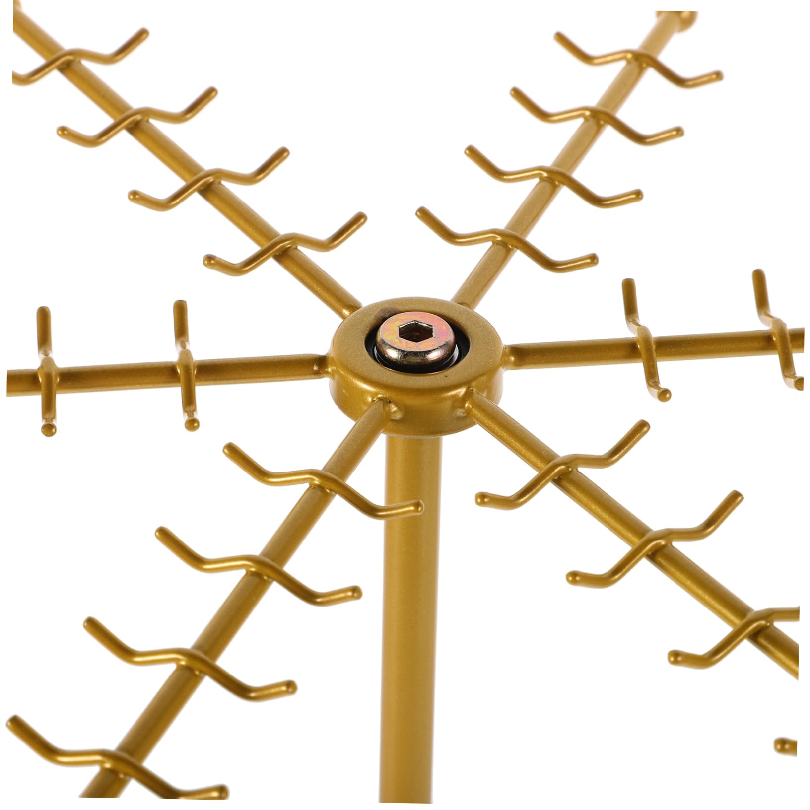 Gatuida Soporte Giratorio Expositor Dorado Collares de Hierro y Madera | Base Redonda, Montaje Sencillo, Estructura Estable, Uso sobre Mesa, para Pulseras y Joyas