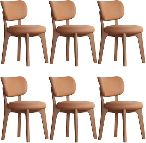Miniatura 51 de YVYKFZD Juego de sillas de comedor, sillas de cocina sin brazos de madera, silla de comedor con respaldo curvo, silla tapizada de cuero para sala de