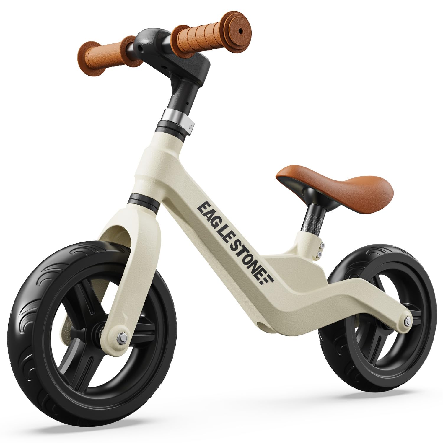 EagleStone Toddler Balance Bike for Ages 18 Months+, Adjustable Seat & Handlebar, No Pedal Training Bike for Boys Girls, Kids First Bike Gift, Lightweight Ride-On Toy, White