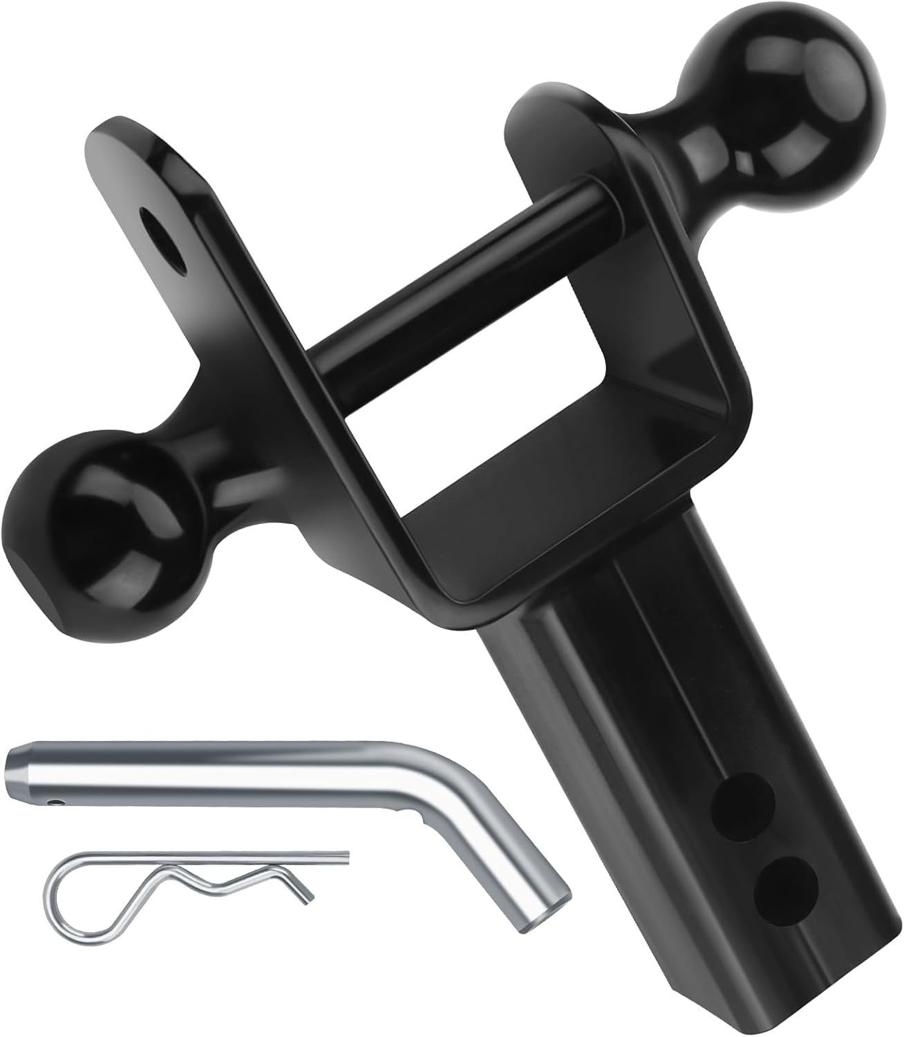 ATV/UTV Dual Ball Trailer Hitch Receiver Hitch Towing Ball Mounts 5000 LBS GTW-Multi Hitch,2 Inch & 1-7/8 Inch Ball,Fits 2-inch Receiver,1-inch Rise,3-in-1 ATV/UTV Multi-Hitch with Pin by Beaquicy