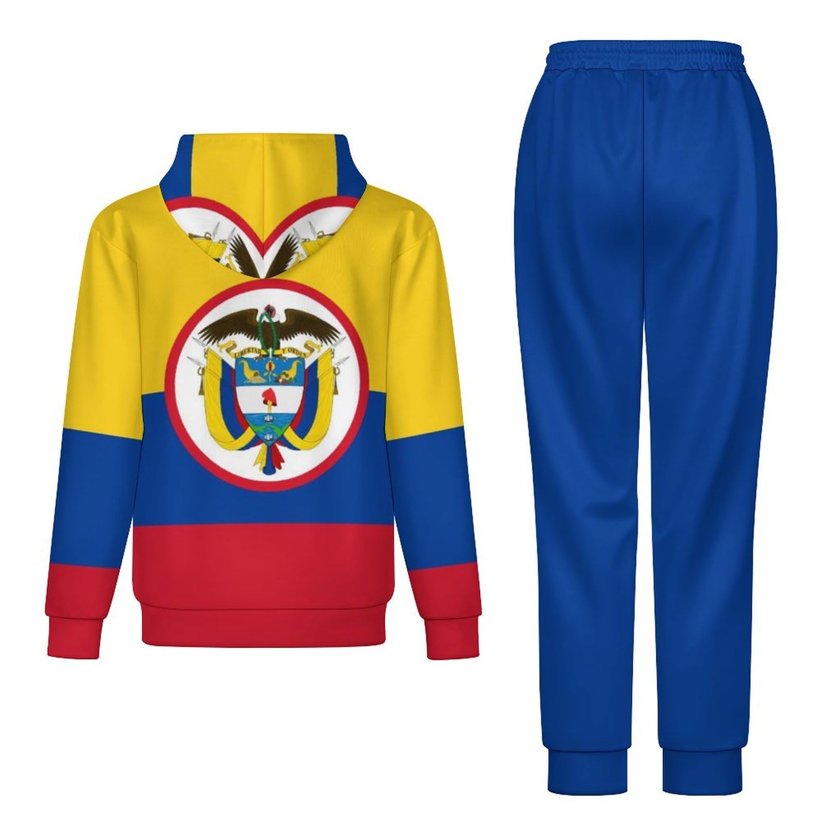 Tuta Da Uomo E Da Donna Set Completo 2 Pezzi Tuta Da Ginnastica Novità Bandiera Colombiana Stampa Manica Lunga Felpa Con Cappuccio Pullover Felpa Jogger Pantaloni Della Tuta Lounge Set Completo