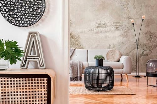 Miniatura 3 de CONCORD WALLCOVERINGS  Mural de pared abstracto para dormitorio, diseño floral, vida japonesa, marrón, rosa, 146 pulgadas de ancho x 110 pulgadas de