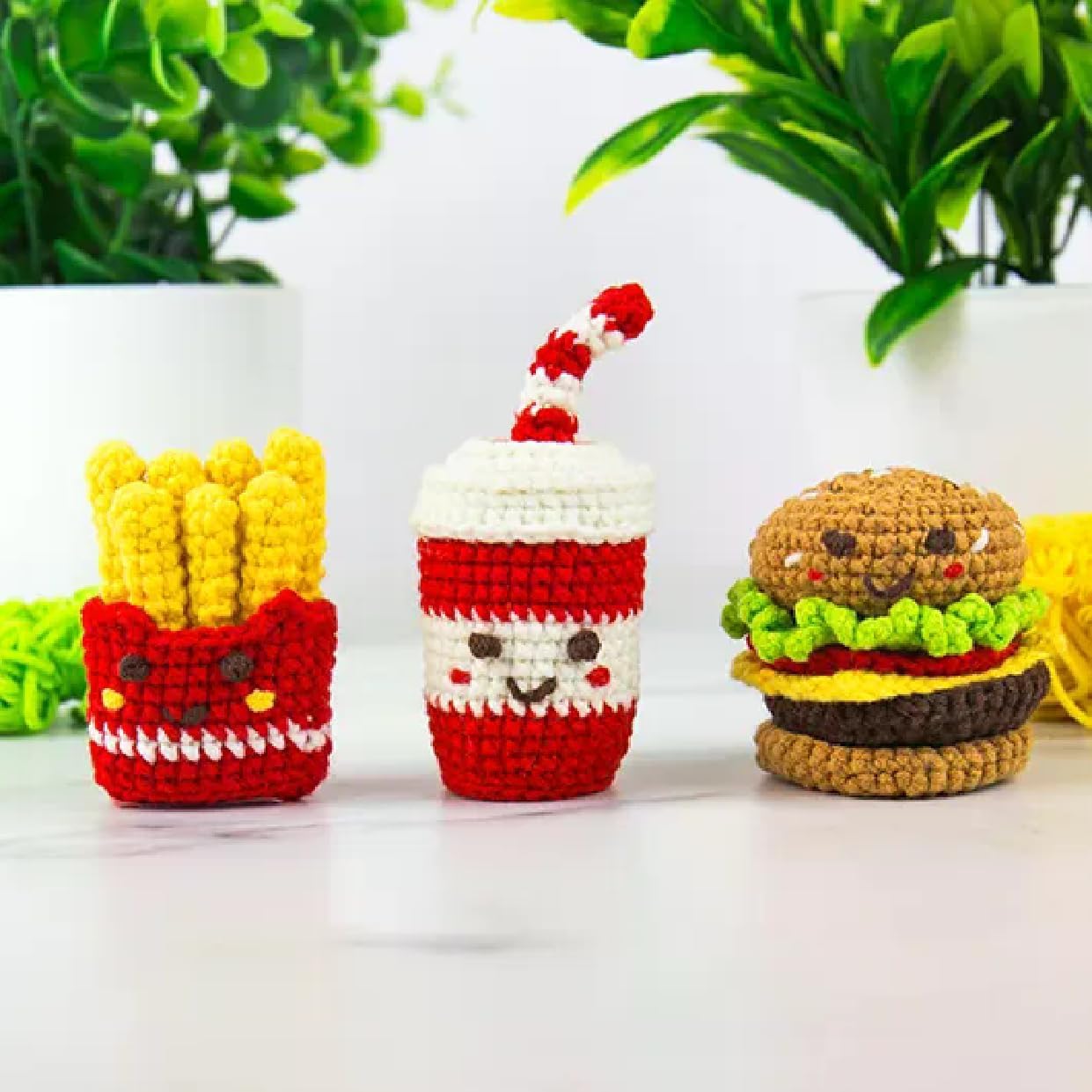 Gift Republic Mini Fast Food Pocket DIY Crochet Crafts Kit, Multicolor