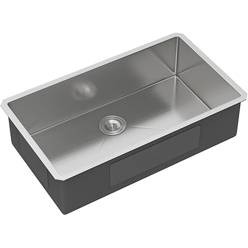 33 Inch Undermount Kitchen Sink 16 Gague Stainless Steel Single Bowl Handmade Sinks Large Deep Under Counter Basin 33"x19"x9"