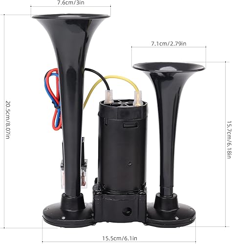 Miniatura 3 de Bocina de aire de 12 V y 150 DB para camión para tren, bocina de automóvil, bocina de aire ruidosa con compresor para camión, barco, tren, altavoz,