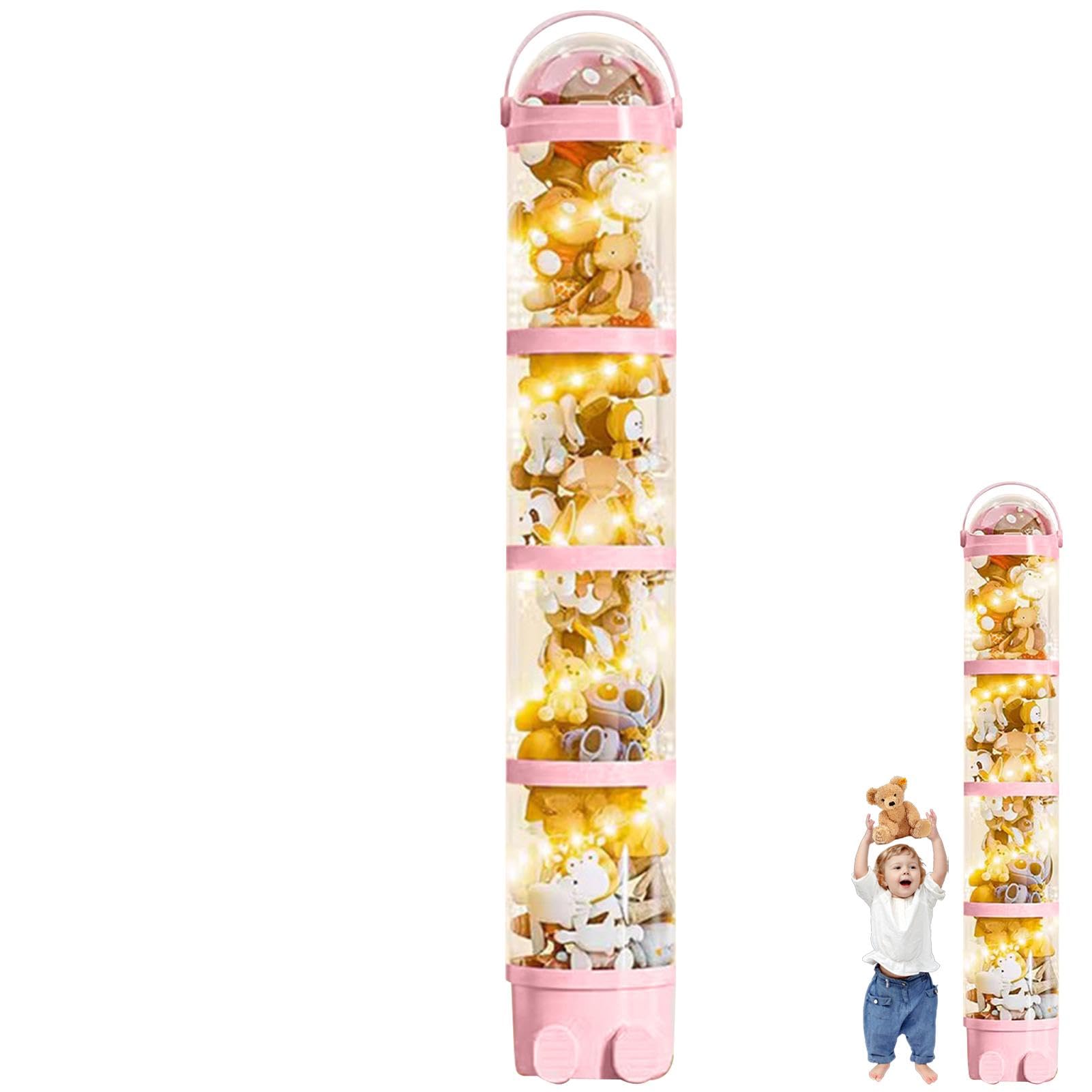 Rangement transparent en tube d'animal en peluche souple et grand organisateur vertical
