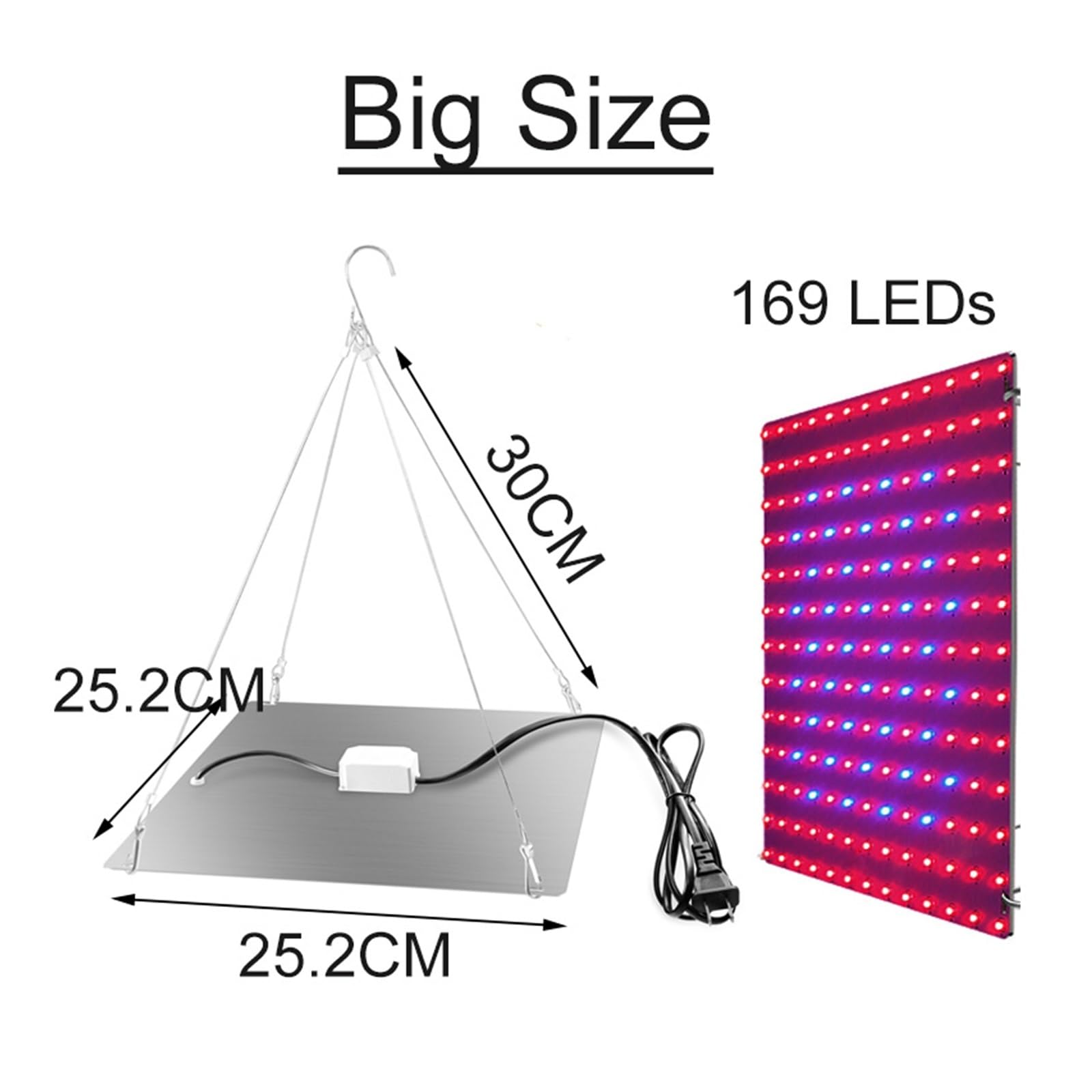 Grow Light, LED Pianta Coltiva La Luce 1000W/2000W Spettro Completo Lampada Coltivazione Idroponica Piante Phyto Veg Fiore Pannello Ultrasottile for Interni(Big Size)