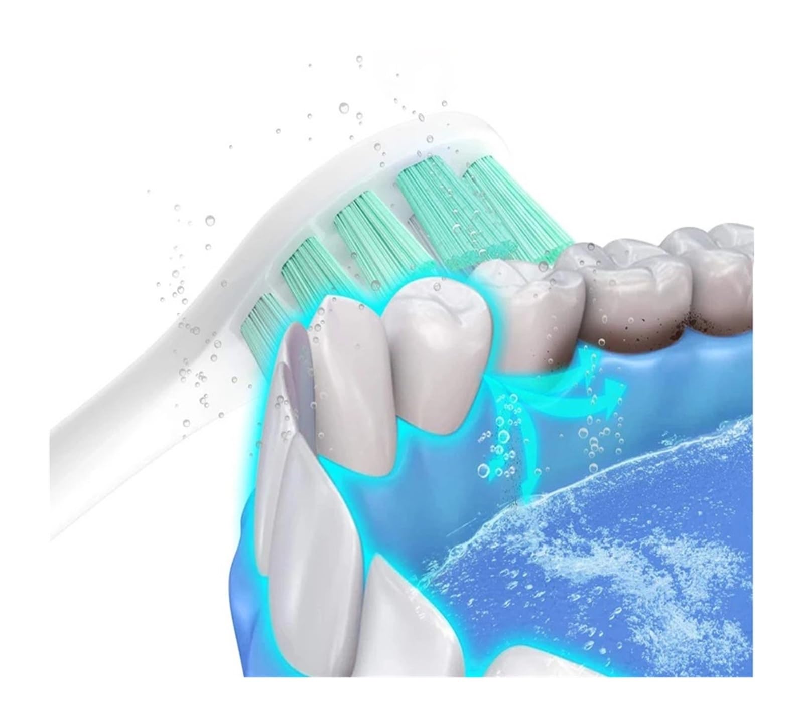 Cabezales de repuesto for cepillos dientes eléctricos, compatibles con T300/T500/T700, 20/50 Uds(50WhiteGreenBlue)