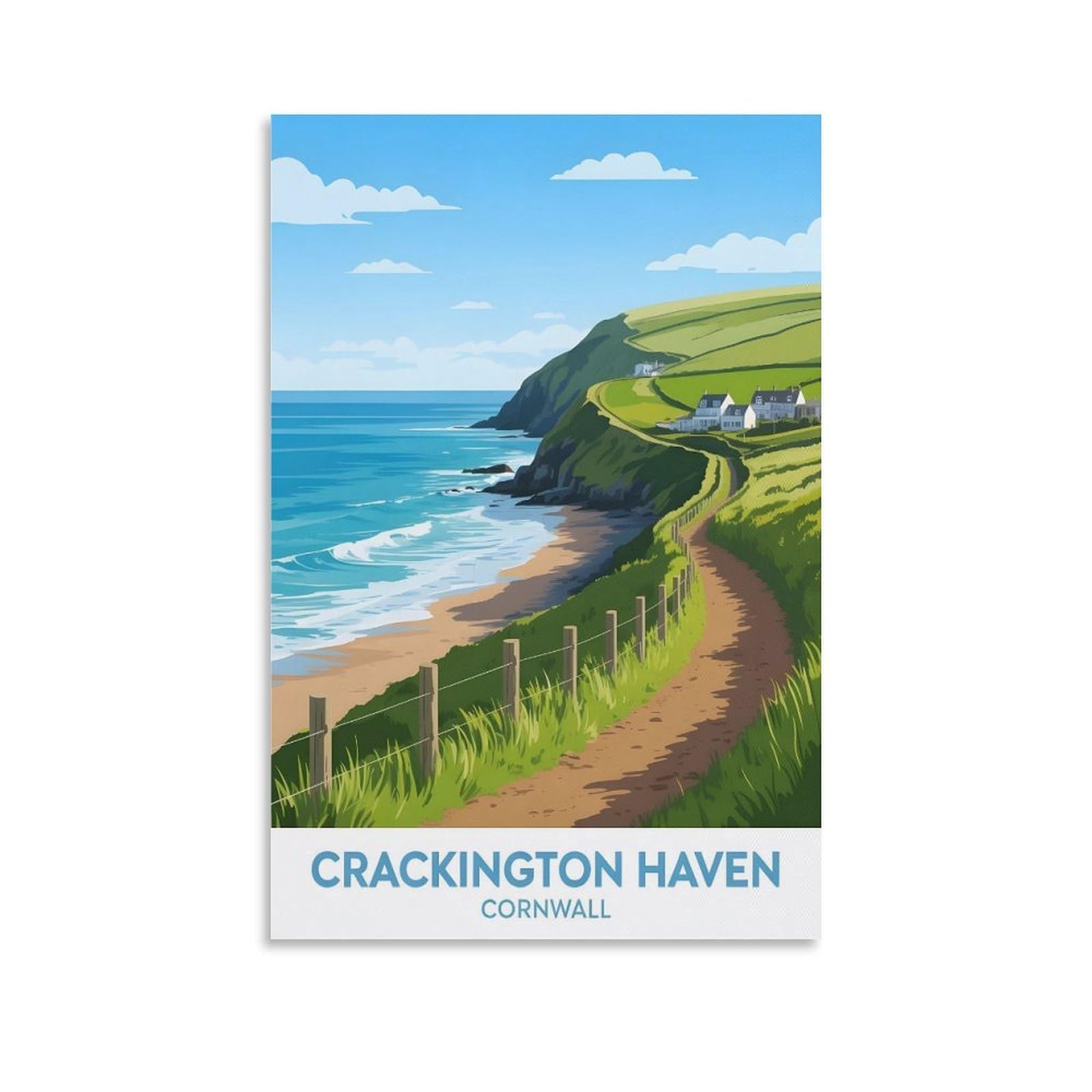 Ezmlfa S353 5D Diamond Art Kits Adults,Crackington Haven Cornwall,Round Dots Diamond Diy Kits Pictures For Wall Decor Home Office Decoration 40X40cm