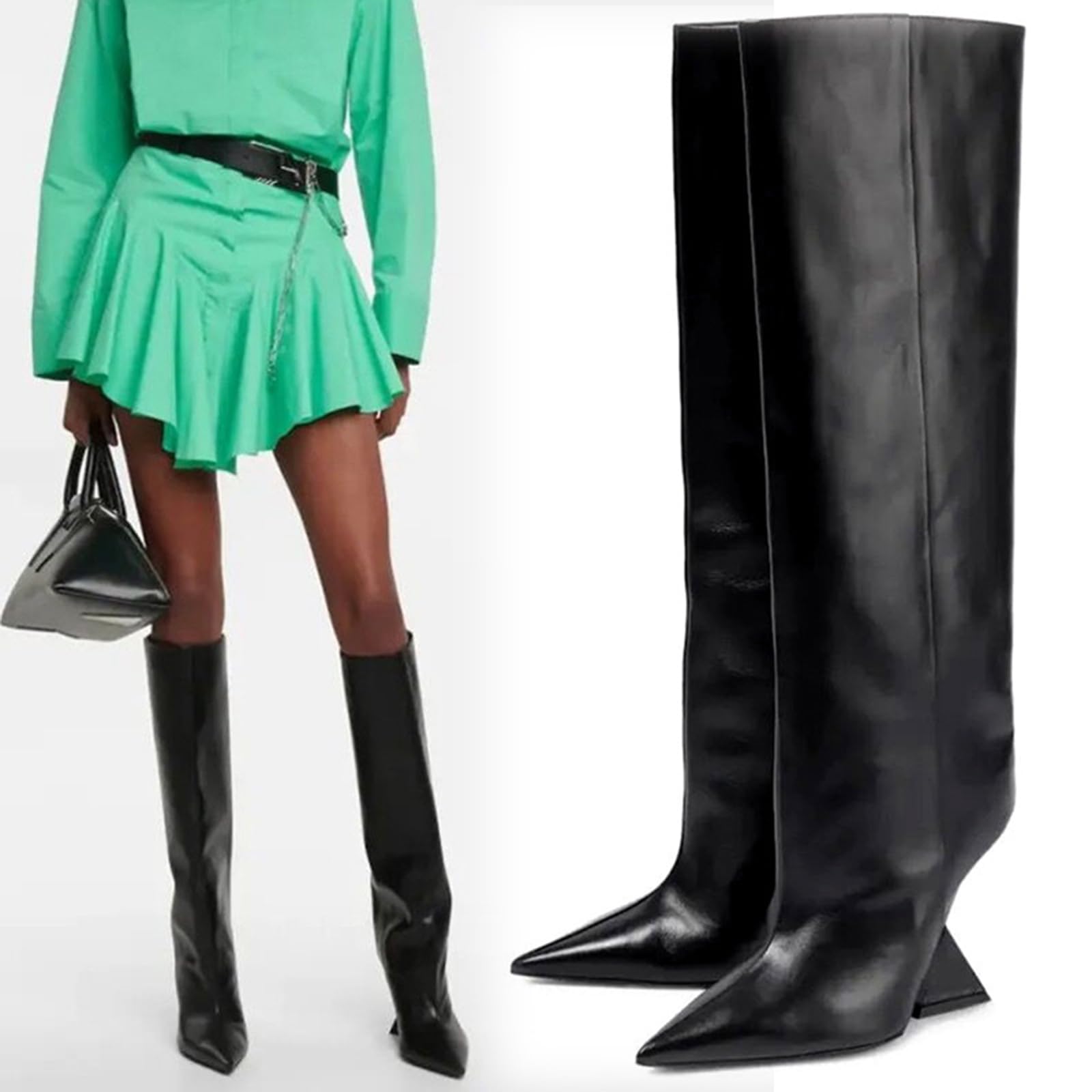 10CM/3.93IN Toe a Punta Tacchi a Spillo Sexy Coscia Donna Stivali Alti Discoteca Prom Party Pole Dancing Boots