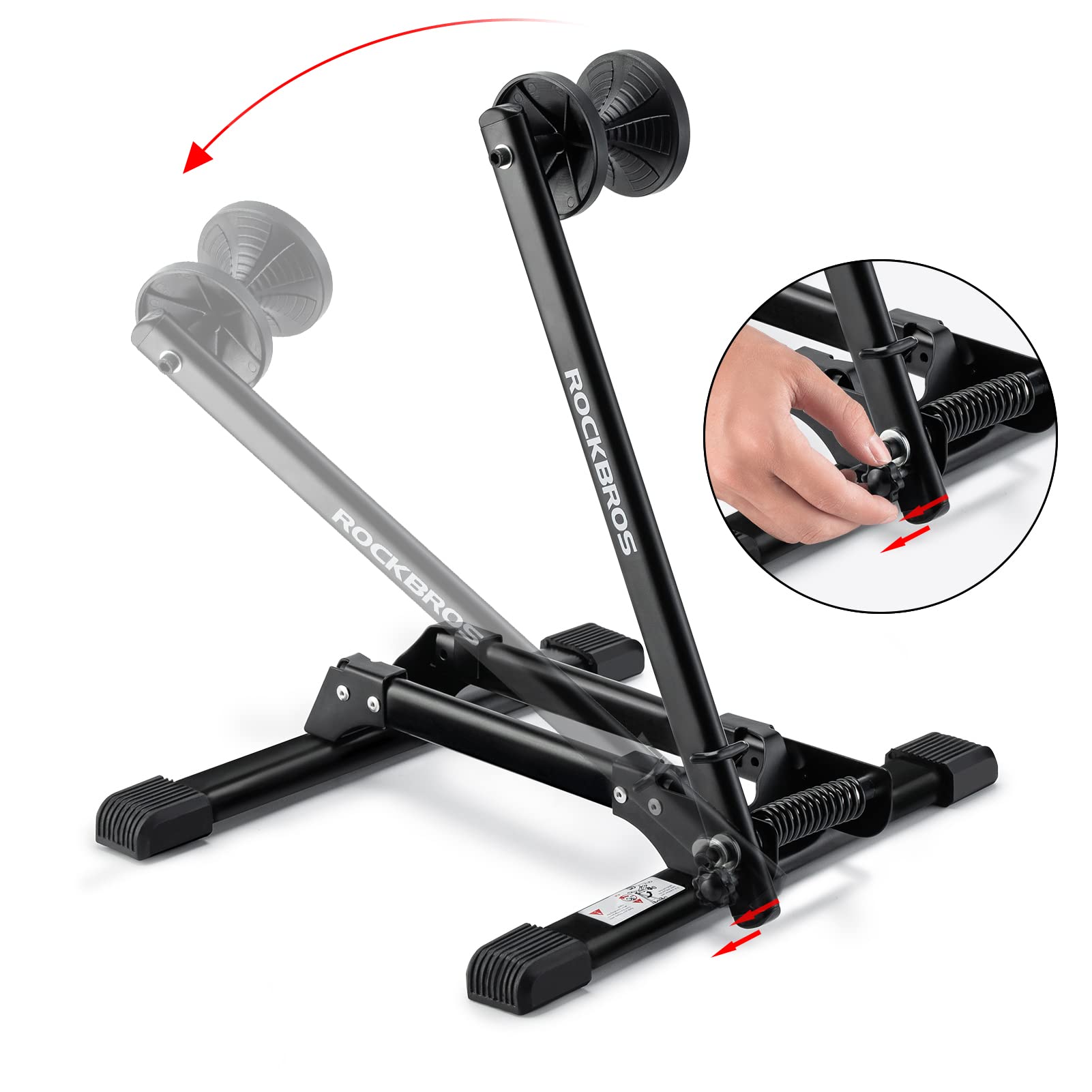 ROCKBROS Fietsstandaard, Opvouwbaar, Achterwielstandaard van Koolstofstaal, Ideaal voor Mountainbikes, Racefietsen, Vouwfietsen van 24-27,5 Inch