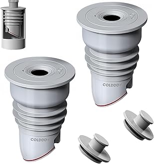 COLDDD Washing Machine Drain Hose Seal, Anti-Odor Floor Drain Plug, Silicone Sealing Plug (2, S(35-40mm), Grey)