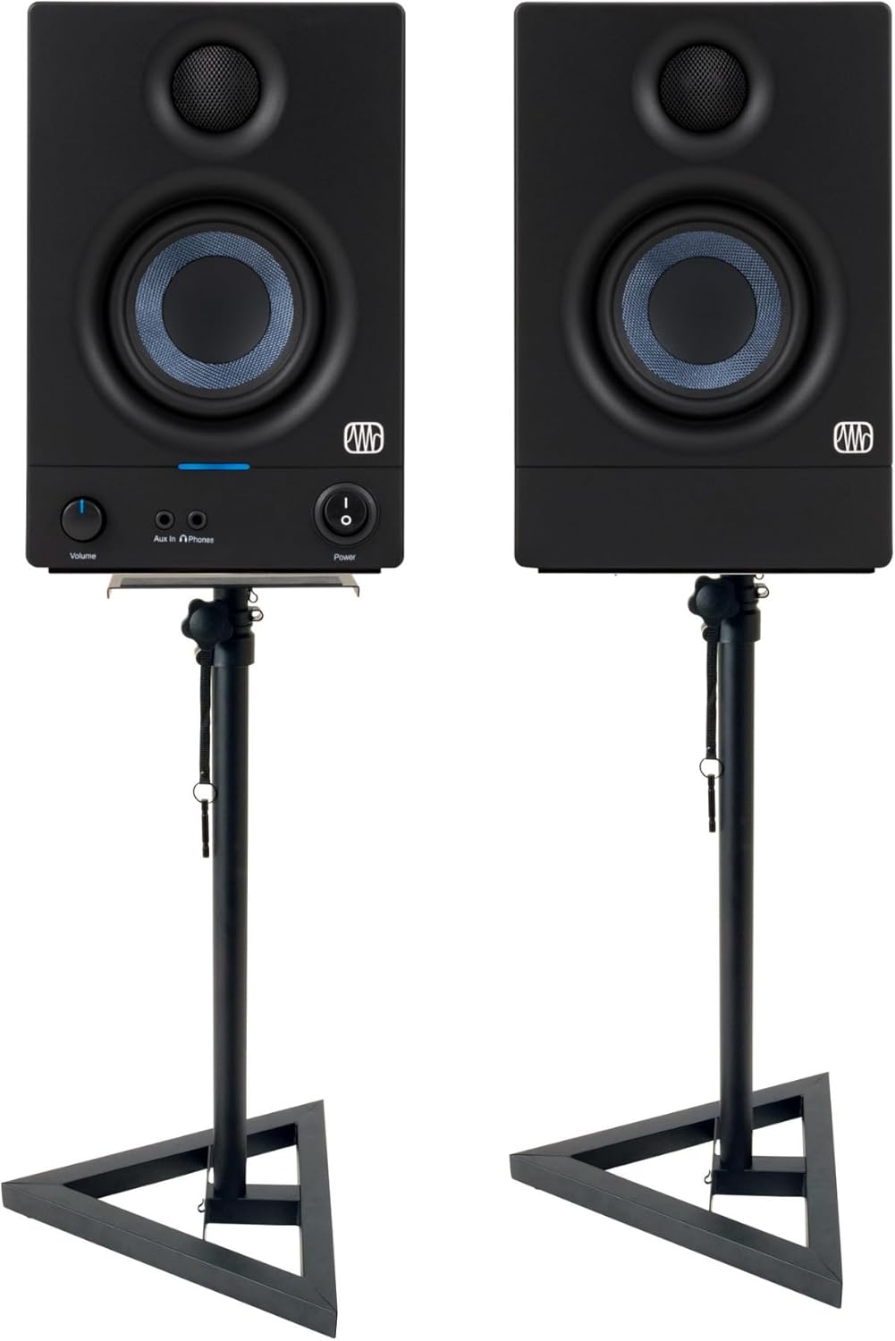 Presonus Eris E3.5 3-Inch 2-Way Near Field Studio Monitor (Pair) Bundle with Adjustable Studio Monitor Stand (Pair) (4 Items)