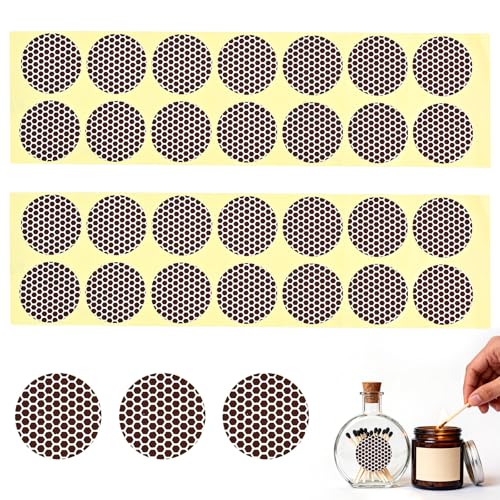 28Pcs Rotundity Match Paper with Adhesive Match Striker Stickers for Fireplace Matches Jars Candles