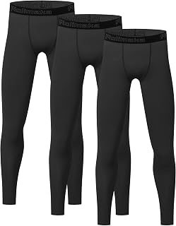 Rolimaka 3/4 Pack Boys Youth Compression Leggings Tights - Athletic Base Layer Pants for Football, Basketball, Sports & Training