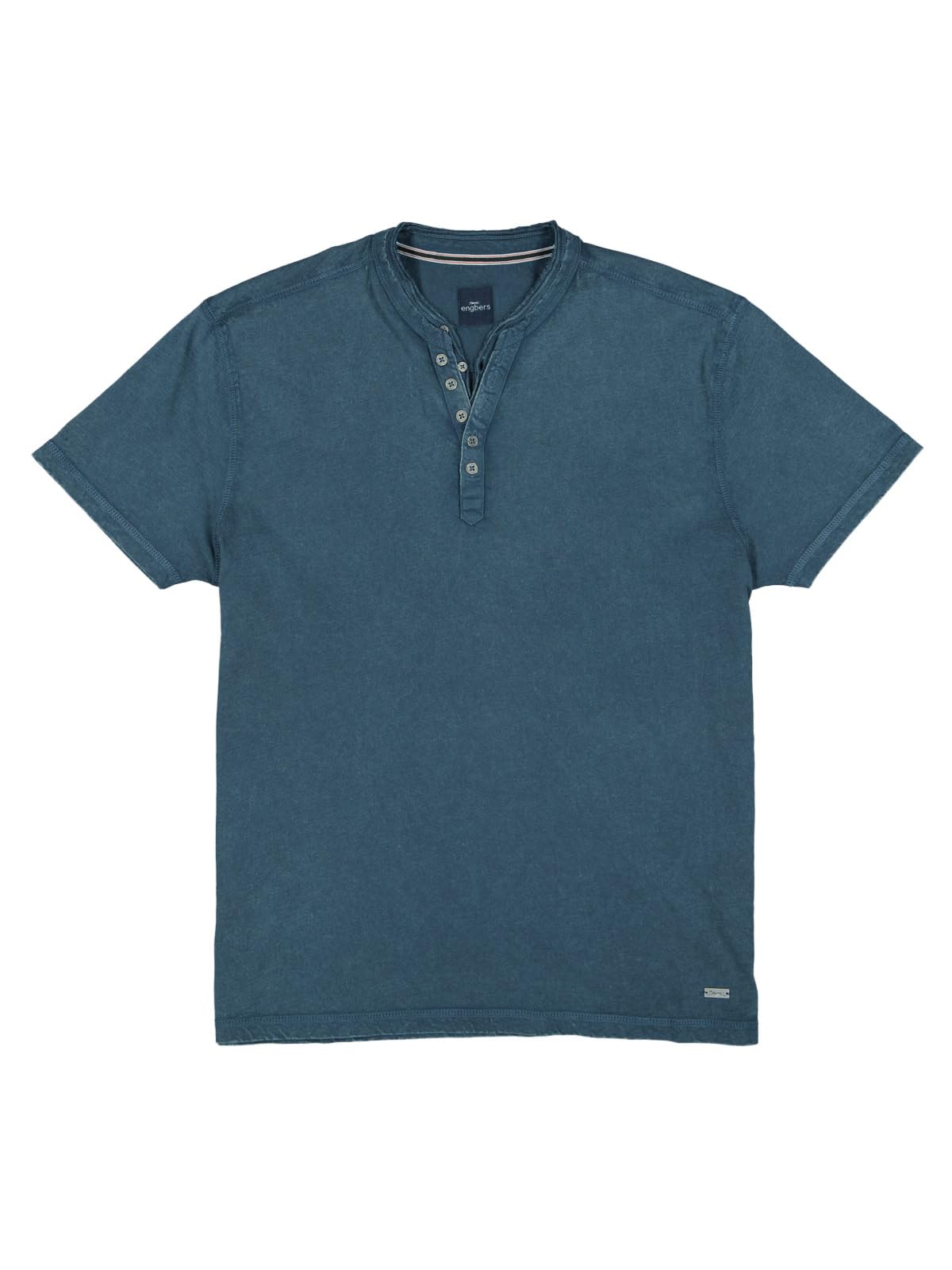 Herren Henley T-Shirt mit Knopfleiste, Indigoblau