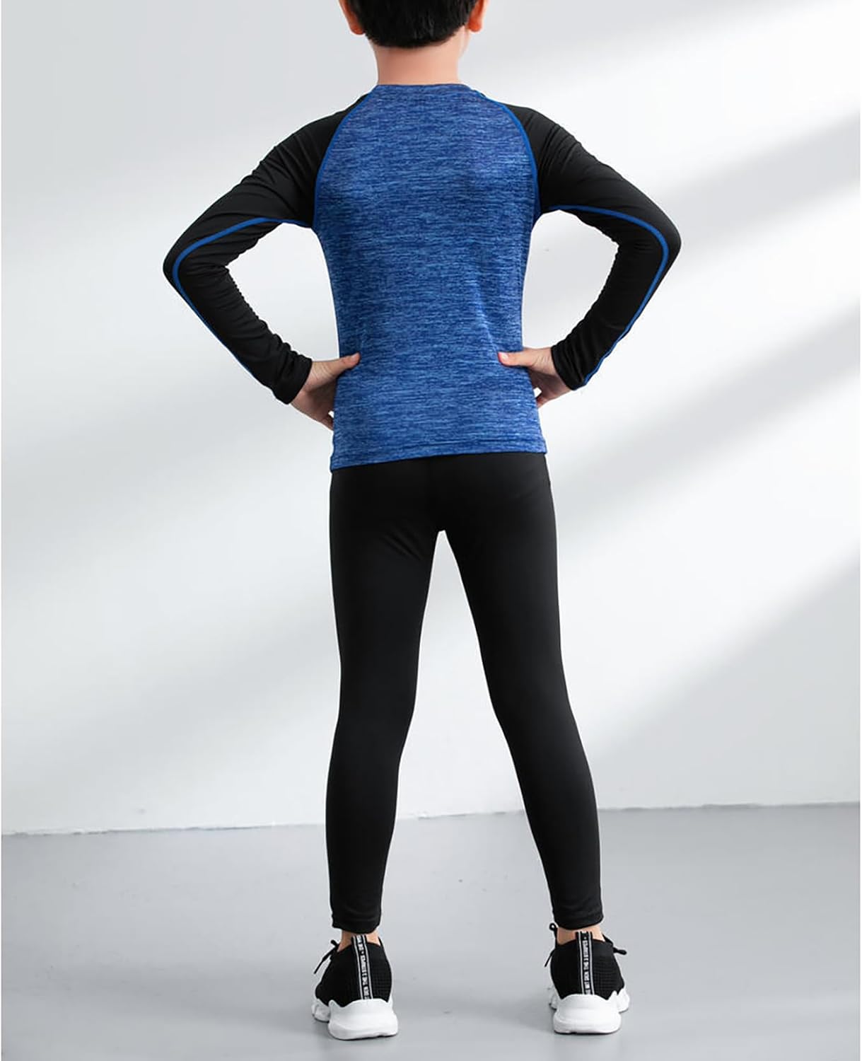 Kids Compression Athletic Base Layer Set Boys Girls Thermal Underwear Long Johns Tops with Leggings Set