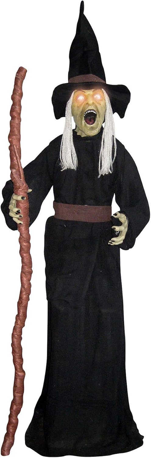 Aahs!! Scary Cardboard Cutout Life Size for Halloween Decorations | Haunted House Standup Decor with Mannequins | Outdoors and Indoors | Witch with Staff
