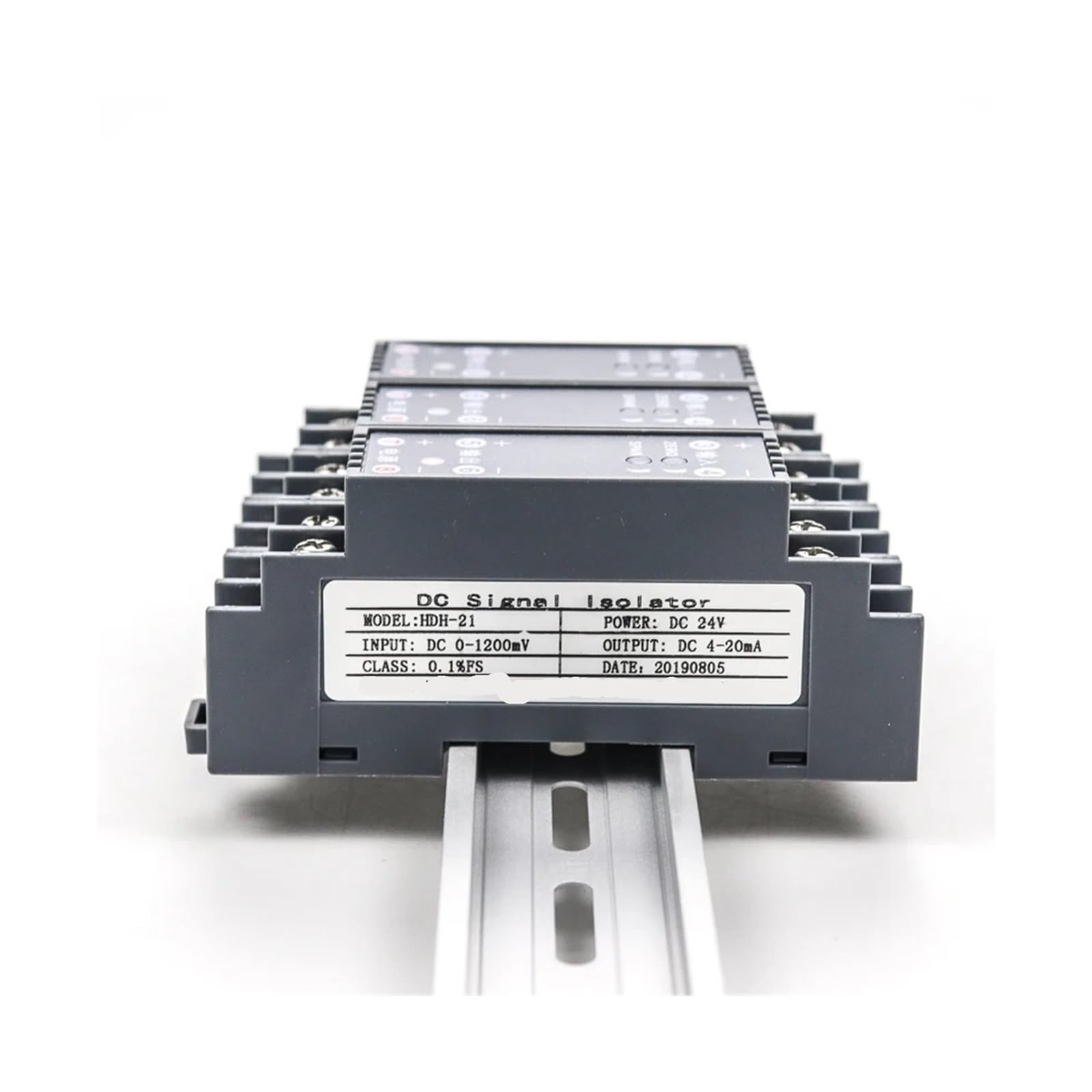 KSZHZYMGX Resistance Transmitter Potential Isolator Current Voltage 4-20mA Signal Converter 25.4X108X47mm(24Vdc,4-20mA)