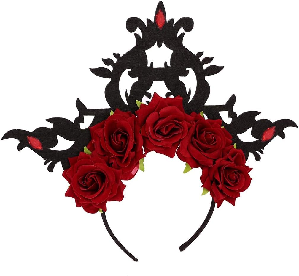 FELIZHOUSE Devil Headband Cosplay Costumes Headpiece For Women Girls Cosplay Party Decoration Supplies Novelty Fascinator Headwear Hair Accessories