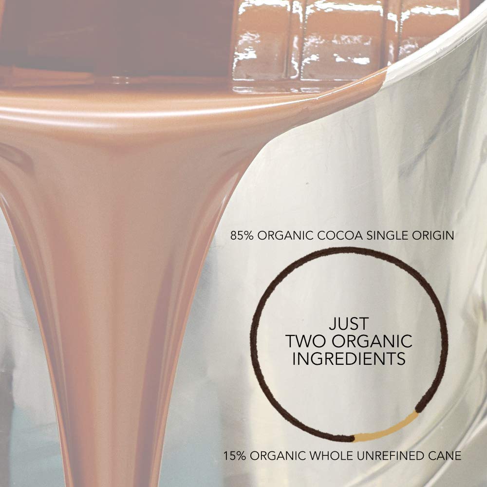 Nibble Chocolate Dominican Republic 85% | 3 Pack | Certified Organic | Gluten & Soy Free | 2 Ingredients