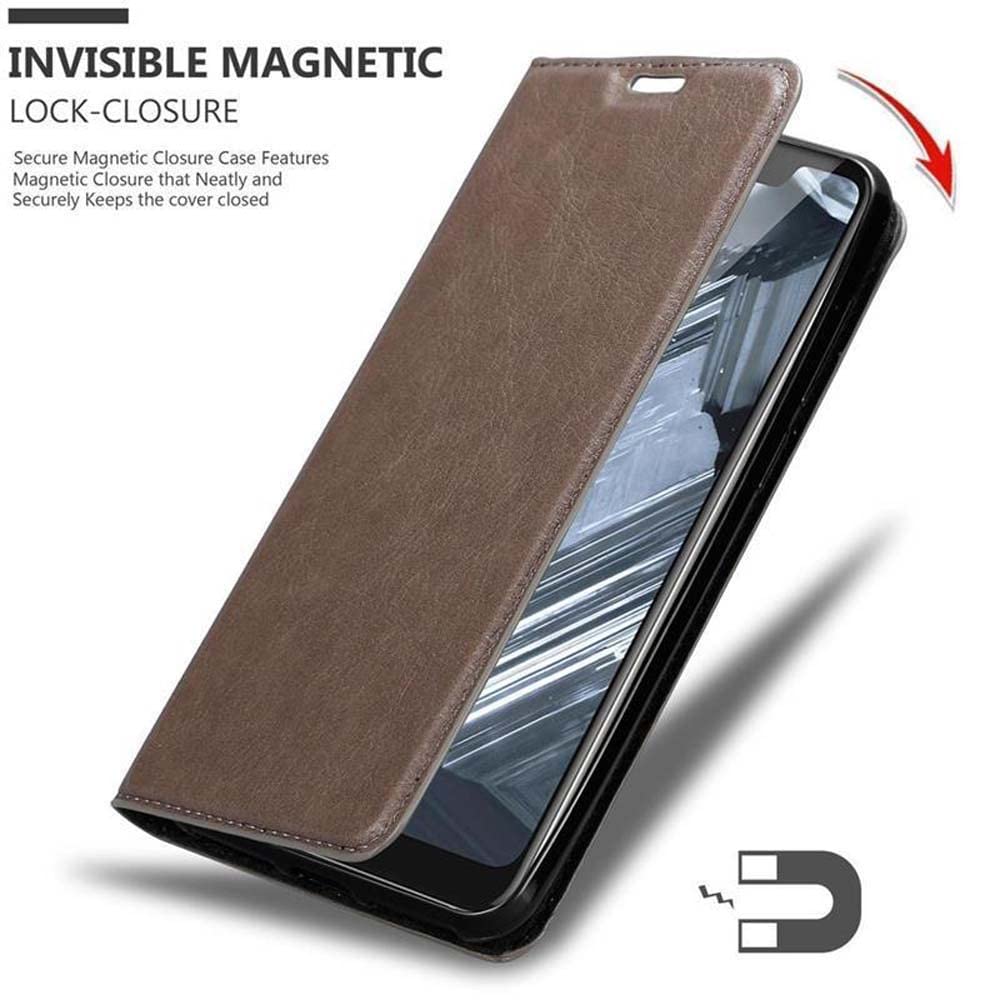 Cadorabo Custodia Compatibile Con Nokia 5.1 Plus In Bruno Caffè