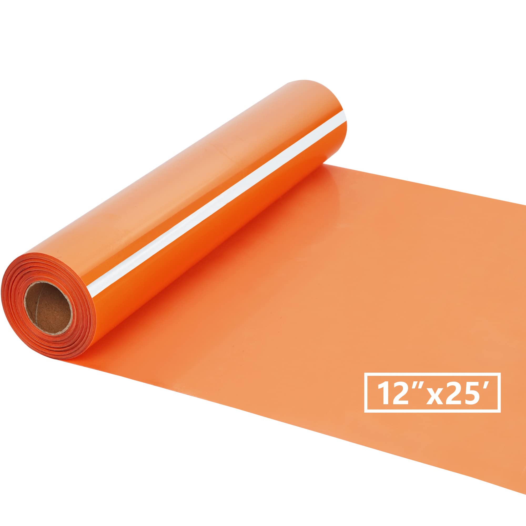 HTVVETUR HTV Iron on Vinyl 12Inch by 25ft Roll, Orange Heat Transfer Vinyl