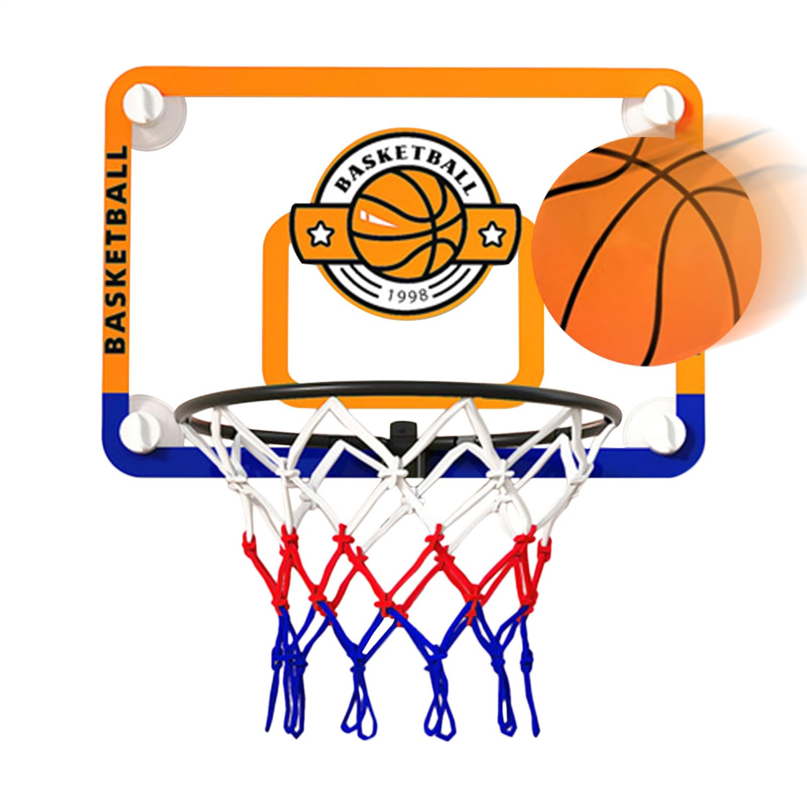 Cestino da basket per bambini, a ventosa, pieghevole, con palla, giocattolo da basket, per interni, per bambini, ragazzi, adulti, ufficio e camera da letto