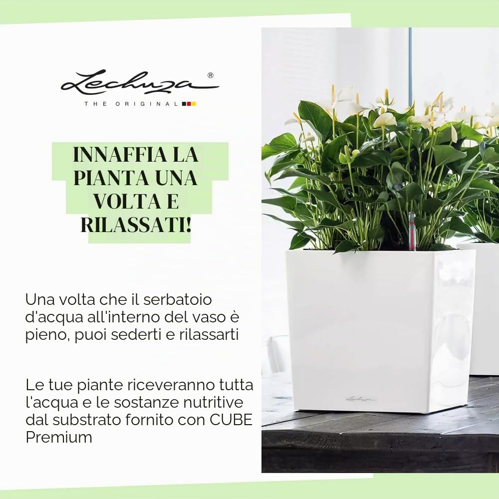 LECHUZA CUBE Premium 50 antracite metallizzato 16563